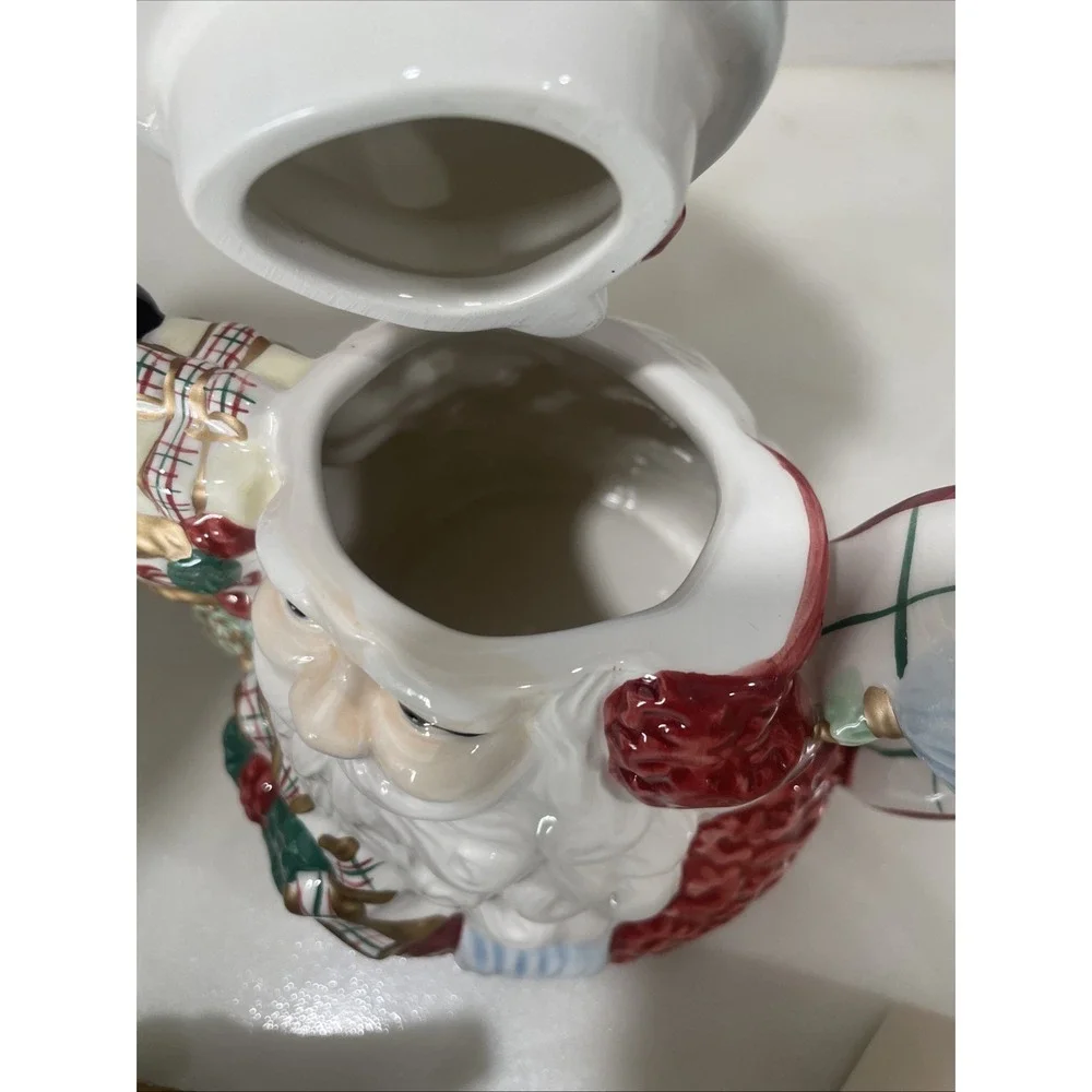 Full Set Avon St Nicholas Teapot Old World Santa Christmas Figural Porcelain Lid